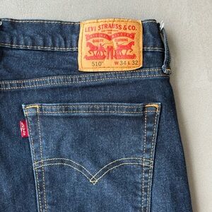 Levi's Dark Blue Skinny Jeans with Tan Leather Patch